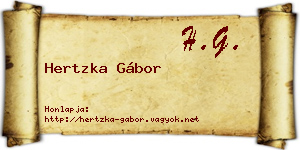 Hertzka Gábor névjegykártya